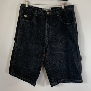212 NYC Brand Denim Distressed Dark Wash Streetwear Mens Size 36 Baggy Shorts